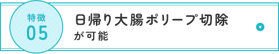 日帰り大腸ポリープ切除 が可能