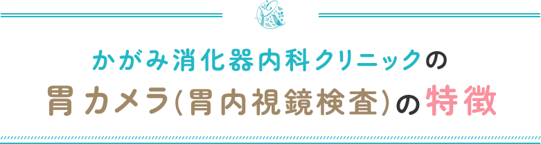 かがみ消化器内科クリニックの胃カメラ(胃内視鏡検査)の特徴