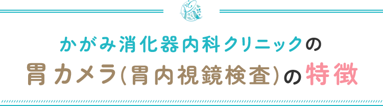 かがみ消化器内科クリニックの胃カメラ(胃内視鏡検査)の特徴