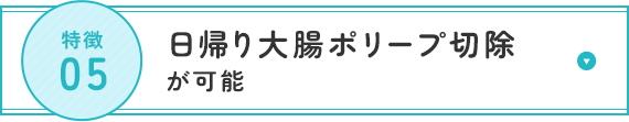 日帰り大腸ポリープ切除 が可能