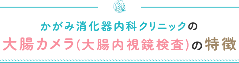 かがみ消化器内科クリニックの大腸カメラ（大腸内視鏡検査）の特徴