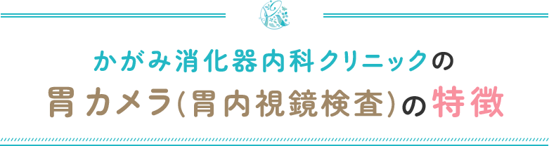 かがみ消化器内科クリニックの胃カメラ(胃内視鏡検査)の特徴