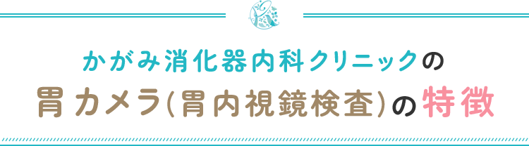 かがみ消化器内科クリニックの胃カメラ(胃内視鏡検査)の特徴