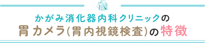 かがみ消化器内科クリニックの胃カメラ(胃内視鏡検査)の特徴