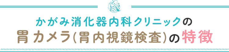 かがみ消化器内科クリニックの胃カメラ(胃内視鏡検査)の特徴